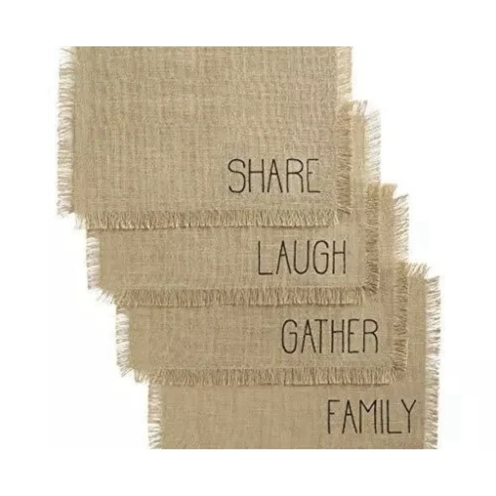 Farmhouse‎ Living Sentiments Placemats Burlap Placemats Tan Set Of 4